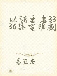 以法之名33—36集电视剧免费观看