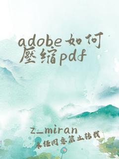 adobe如何压缩pdf