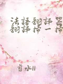法语翻译器拍照翻译扫一扫在线