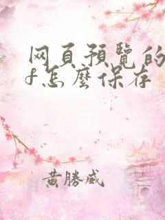 网页预览的pdf怎么保存