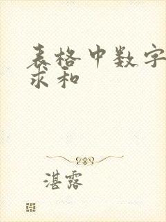 表格中数字自动求和
