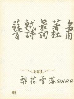 苏轼最著名的十首诗词杜甫