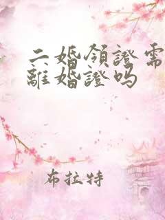 二婚领证需要带离婚证吗