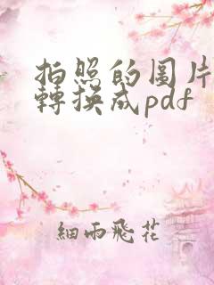 拍照的图片怎么转换成pdf