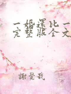 一婚还比一婚高完整版全文阅读