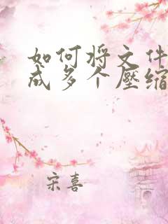 如何将文件压缩成多个压缩包
