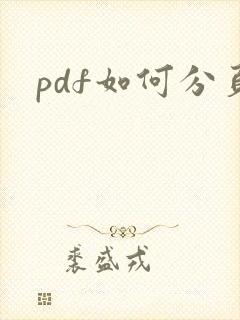 pdf如何分页