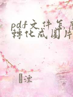 pdf文件怎么转化成图片格式