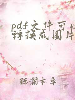 pdf文件可以转换成图片么