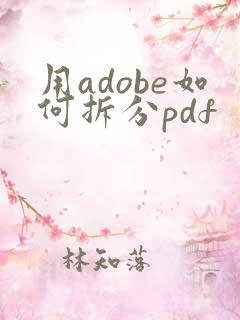 用adobe如何拆分pdf