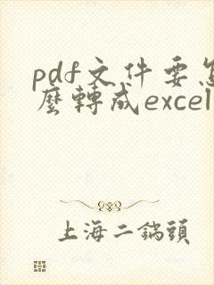 pdf文件要怎么转成excel形式