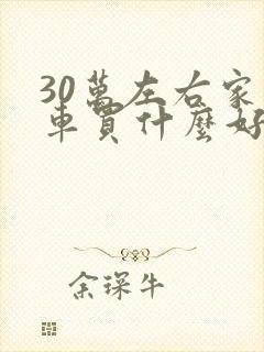 30万左右家用车买什么好