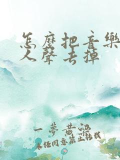 怎么把音乐里的人声去掉