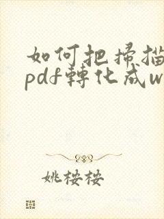 如何把扫描版的pdf转化成word文档