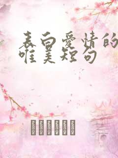表白爱情的句子唯美短句