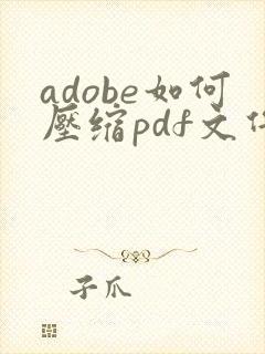 adobe如何压缩pdf文件