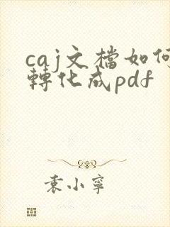 caj文档如何转化成pdf