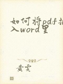 如何将pdf插入word里