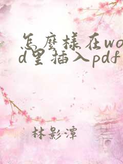 怎么样在word里插入pdf