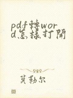 pdf转word怎样打开