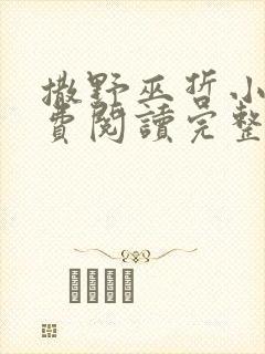 撒野巫哲小说免费阅读完整版在线