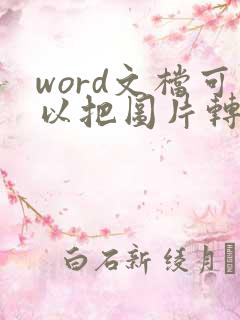 word文档可以把图片转成文字吗