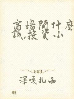 商场开什么店赚钱,投资小