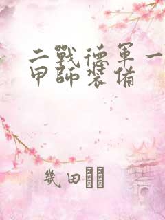 二战德军一个装甲师装备