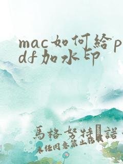 mac如何给pdf加水印
