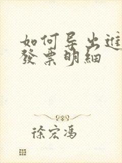 如何导出进项税发票明细