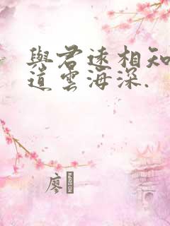 与君远相知,不道云海深.