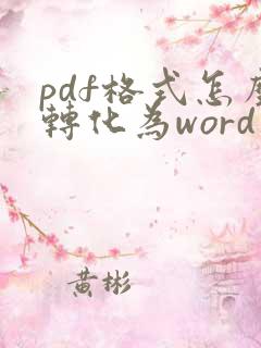 pdf格式怎么转化为word文档