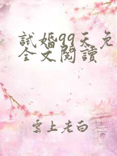 试婚99天免费全文阅读