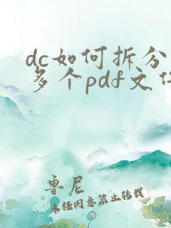 dc如何拆分成多个pdf文件