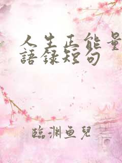 人生正能量励志语录短句