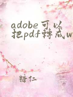 adobe可以把pdf转成word吗