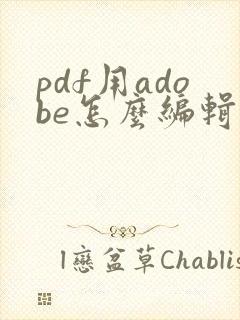 pdf用adobe怎么编辑