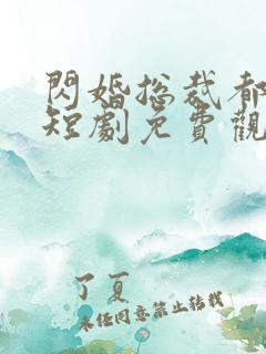 闪婚总裁都很穷短剧免费观看