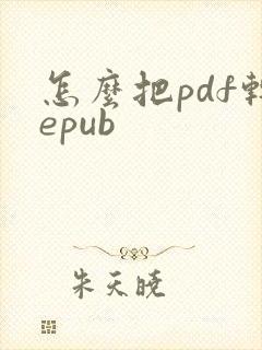 怎么把pdf转epub