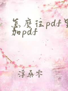 怎么往pdf里加pdf