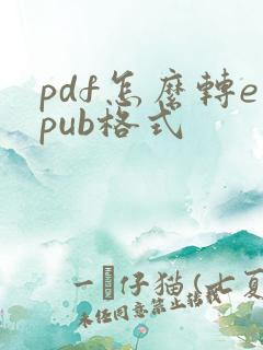 pdf怎么转epub格式