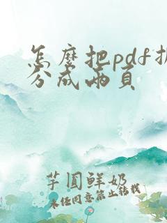 怎么把pdf拆分成两页