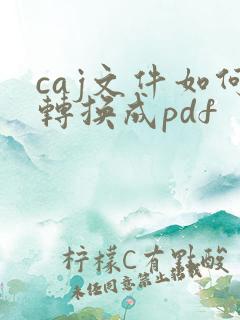 caj文件如何转换成pdf