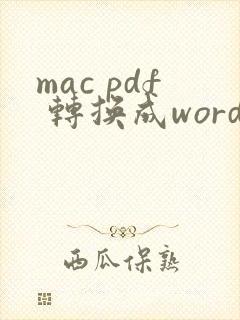 mac pdf 转换成word