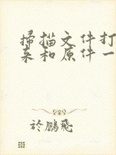 扫描文件打印出来和原件一样吗