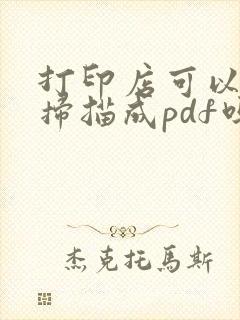 打印店可以帮忙扫描成pdf吗