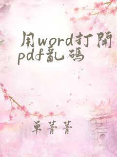 用word打开pdf乱码