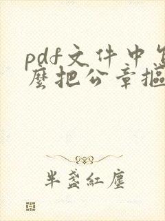 pdf文件中怎么把公章抠出来
