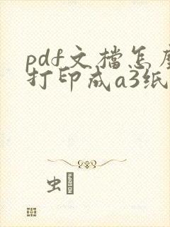 pdf文档怎么打印成a3纸张