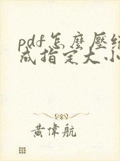 pdf怎么压缩成指定大小